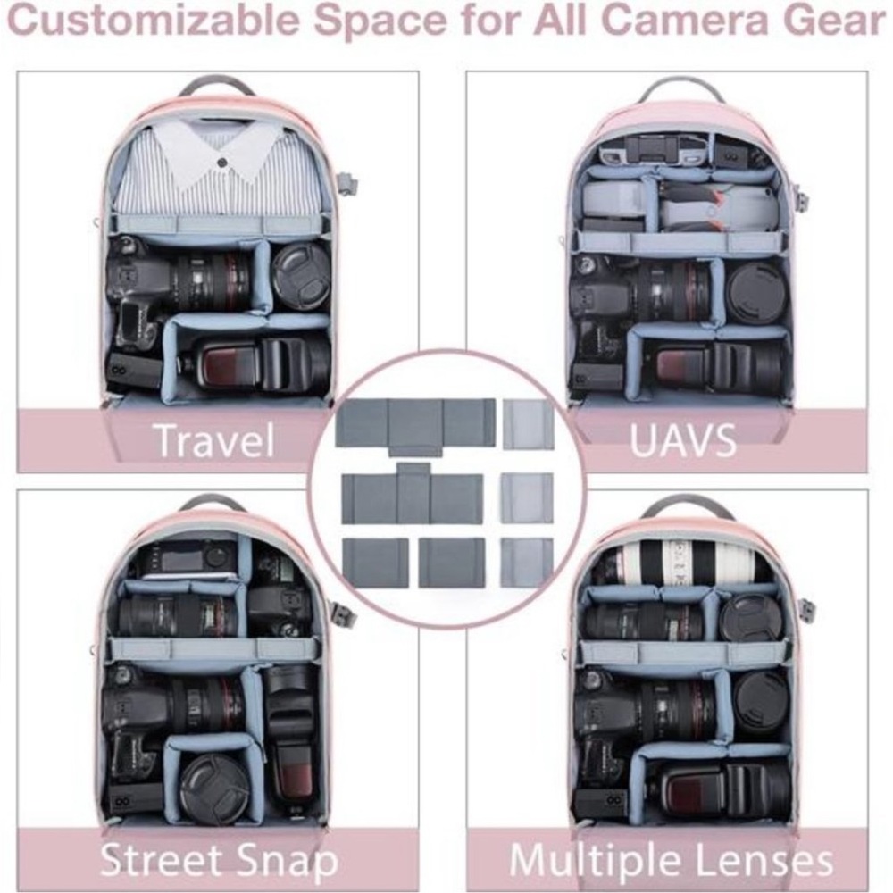 Camera Backpack, DSLR SLR Camera Bag Backpack Fits 15.6 Inch Laptop,Anti-Theft - Picture 2 of 8